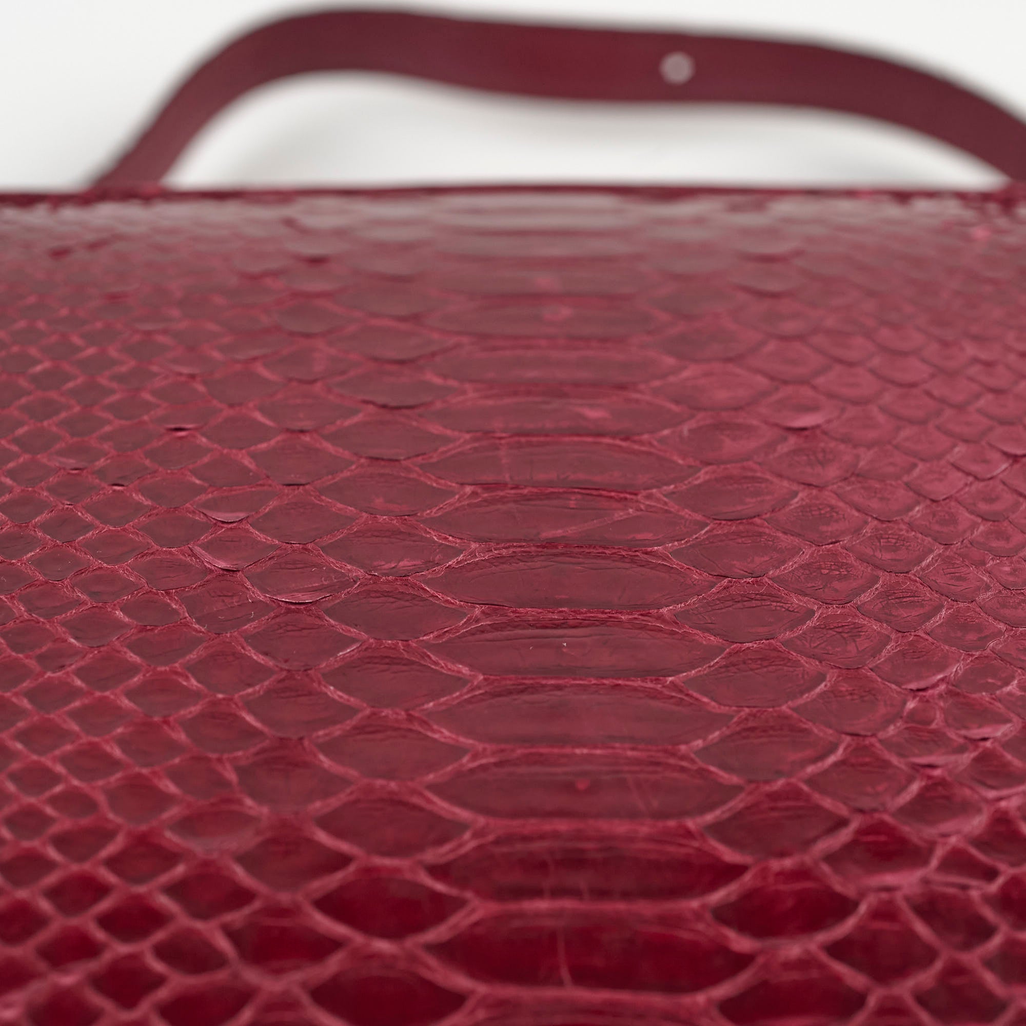 Celine Python Medium Classic Box Bag in Burgundy - Luxury Crossbody Purse for Women, Perfect for Work, Evening & Special Occasions