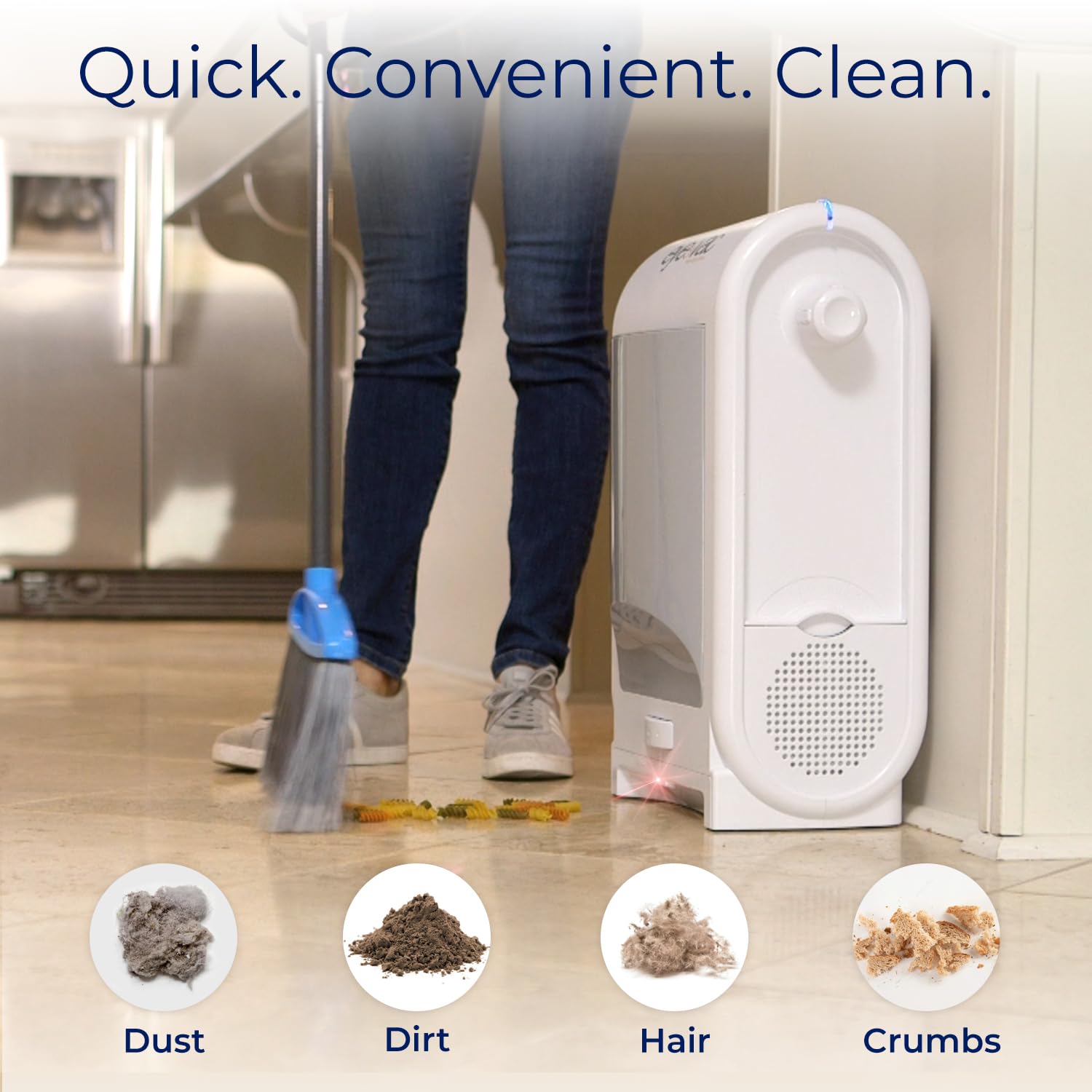 EyeVac Pro Touchless Automatic Dustpan Vacuum - 1400W Ultra Powerful Corded Canister Vacuum for Pet Hair, Food Crumbs & Dirt - Bagless with Smart Sensors - Ideal for Salon, Kitchen & Home Cleaning (White)