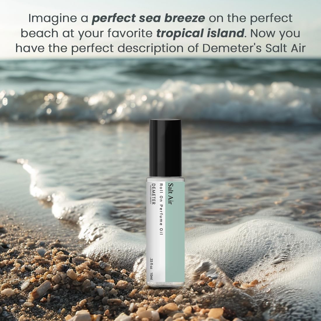 DEMETER Salt Air Roll On Perfume Oil - Long-Lasting Fragrance (0.33 Oz) | Fresh Ocean Scent for Women & Men | Perfect for Travel, Work & Everyday Wear