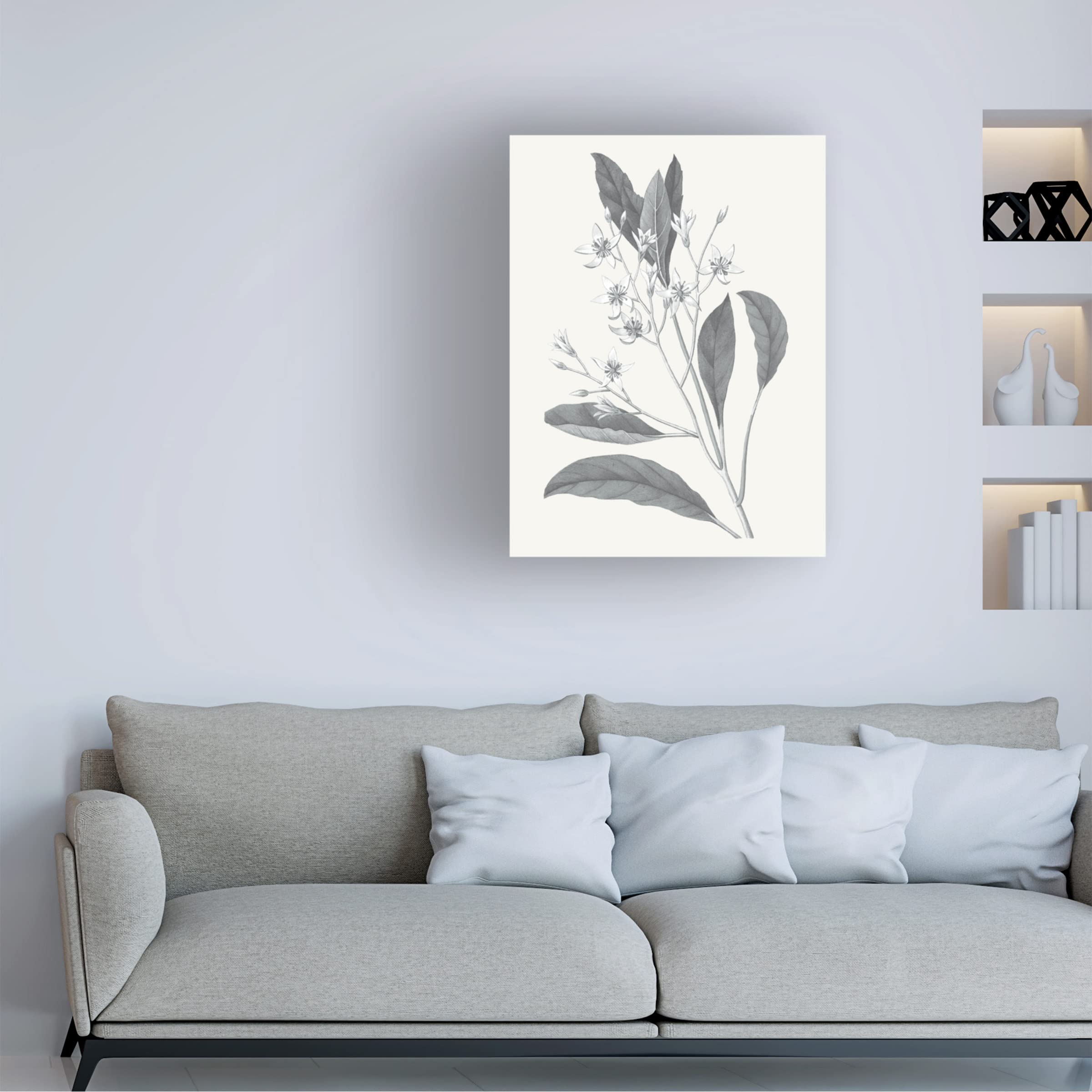 Trademark Fine Art 'Neutral Botanical V' Canvas Wall Art Print by Wild Apple - Modern Floral Decor for Living Room, Bedroom & Office