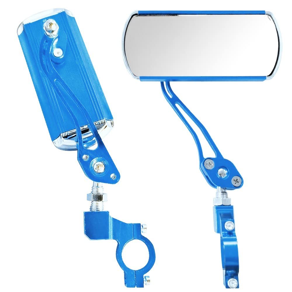 2 Pack Adjustable Bike Rear View Mirror - Wide Angle Aluminum Alloy Safety Rearview Mirror for Cycling, Commuting & Road Safety