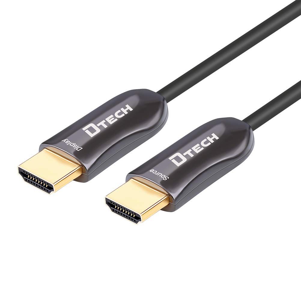 DTech Ultra Slim 200ft Fiber Optic HDMI 2.0 Cable - 4K 60Hz 18Gbps High Speed - In-Wall Installation for Projector, Laptop, Computer Monitor & TV (61 Meters) - Perfect for Home Theater, Gaming & Office Setup