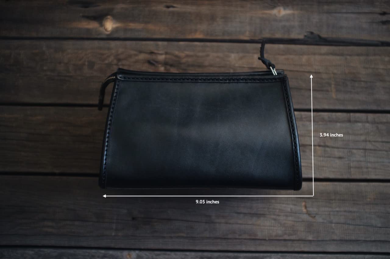 Premium Handcrafted Leather Traveler Clutch for Men - Personalized Groomsmen, Boyfriend & Father Gift - Durable Toiletry Bag for Shaving & Grooming Kit - Perfect for Travel, Business Trips & Anniversary Gifts