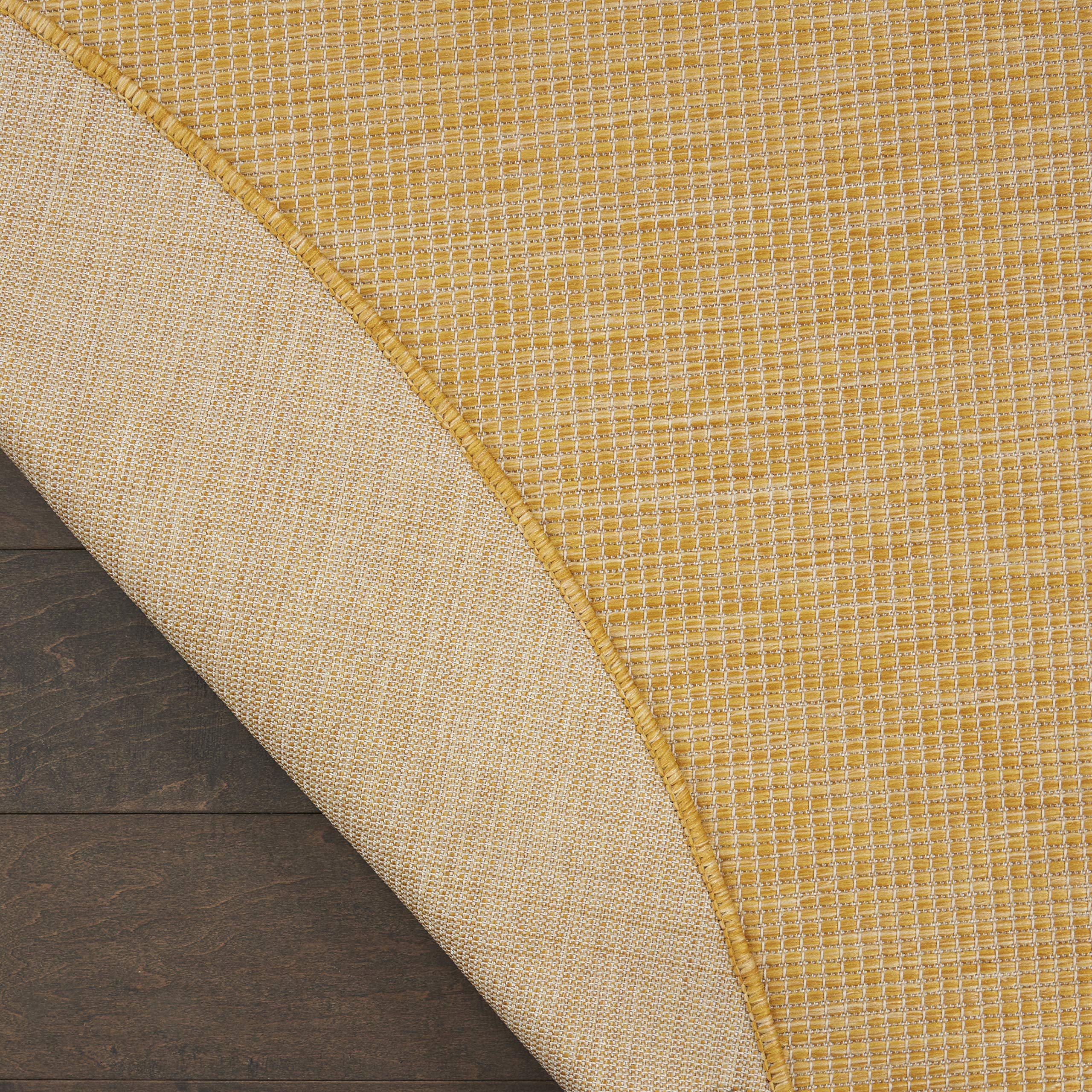 Nourison Positano 8' Round Indoor/Outdoor Area Rug - Yellow, Easy to Clean, Non-Shedding for Bedroom, Living Room, Dining Room | Perfect for Backyard, Deck & Patio Use