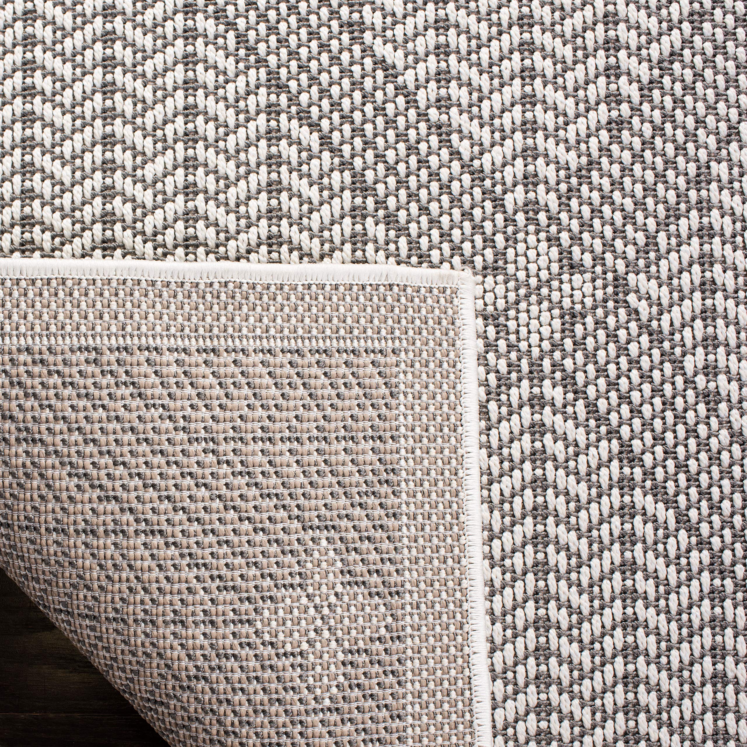 SAFAVIEH Bermuda Collection 8' x 10' Cream & Grey Area Rug - Non-Shedding, Machine Washable Indoor/Outdoor Rug for Living Room, Bedroom, Patio & Backyard (BMU811B)