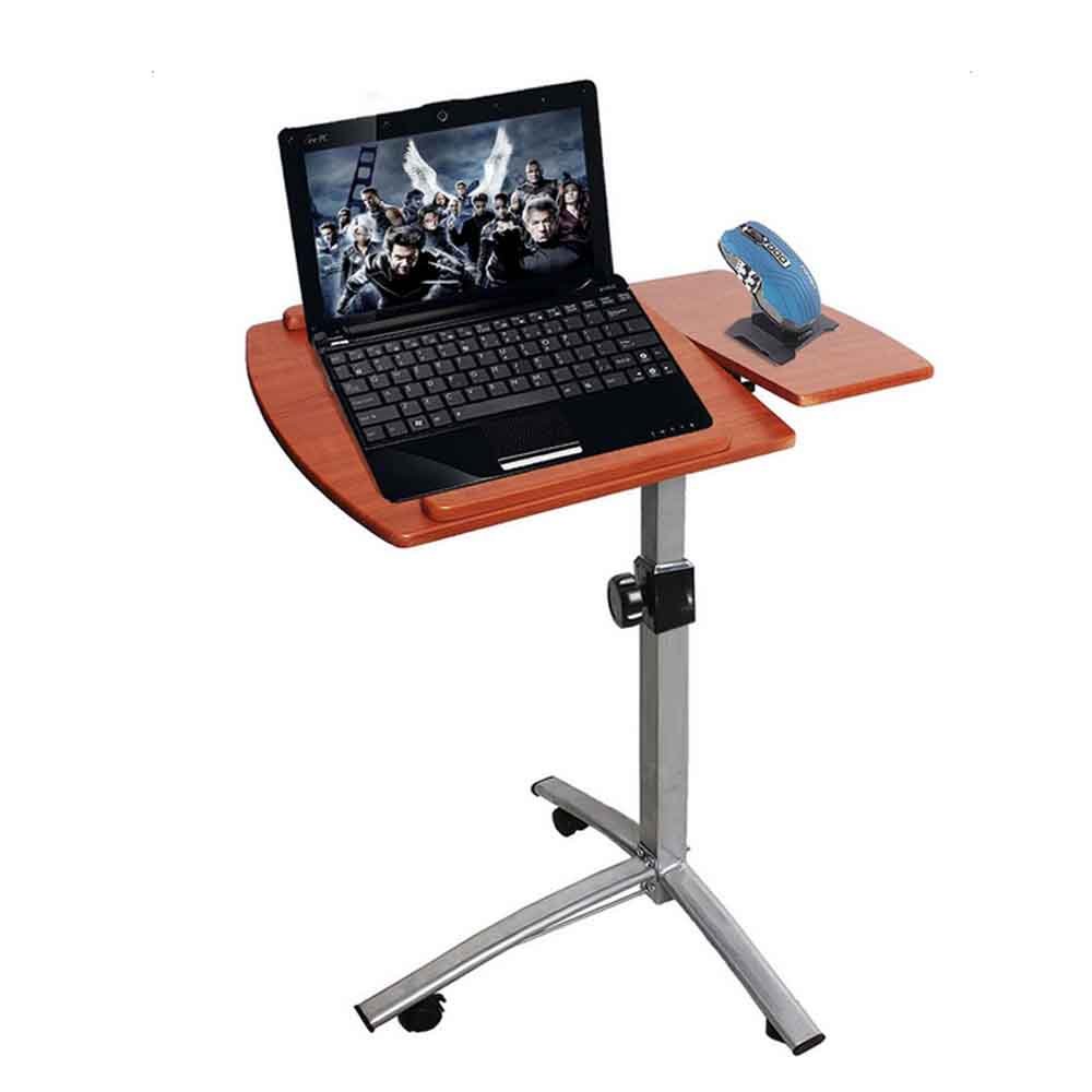 Adjustable Height & Angle Rolling Laptop Desk - Mobile Workstation Cart with Over-Bed Table for Home Office, Bedroom, and Living Room Use