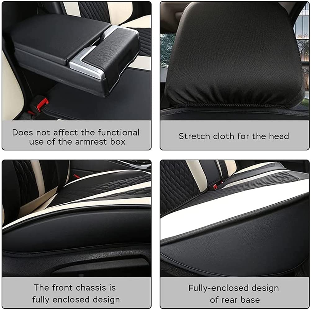 Premium PU Leather Front & Rear Seat Covers with Headrest Backrest Cushions for Volvo XC40 2018-2021 - Comfortable, Stylish Black Car Seat Protectors for Daily Commute & Road Trips