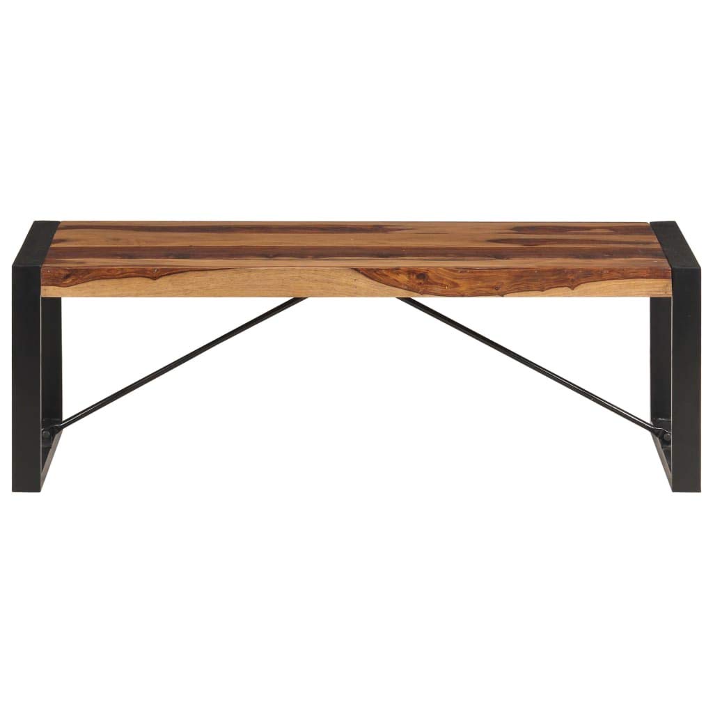 Industrial Style Solid Sheesham Wood Coffee Table - Handcrafted Rustic Living Room Furniture for Apartments, Reception Rooms & Offices - Perfect for Modern Farmhouse, Loft & Urban Decor