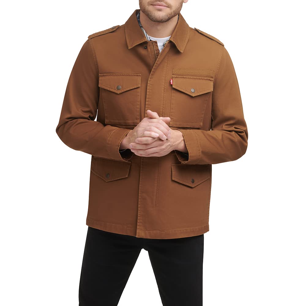 Levi's Men's Cotton Military Jacket with 4 Pockets | Lightweight Unlined Utility Jacket for Outdoor Work, Hiking & Casual Wear