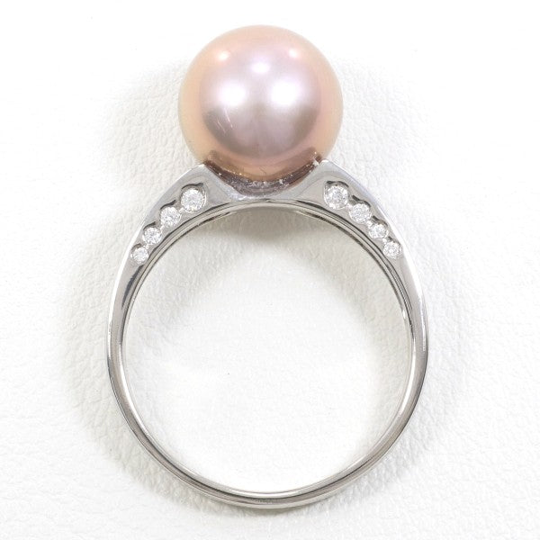 18K White Gold Pearl Diamond Ring for Women - Elegant Bridal Jewelry, Anniversary Gift, Wedding Band, Engagement Ring - Perfect for Special Occasions & Everyday Luxury