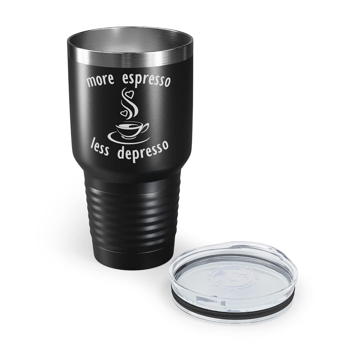 Personalized Espresso Tumbler | Custom Coffee Lover Gift | Stainless Steel Travel Mug 12oz 20oz 30oz | More Espresso Less Depresso | Perfect for Office, Commuting & Outdoor Coffee Breaks