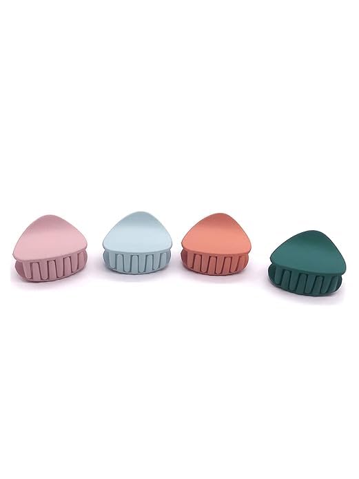 Kairangi Hair Claw Clips for Women - Set of 4 Large Multicolor Hair Clutches - Perfect for Thick Hair, Ponytails & Updos - Great Gift for Women & Girls