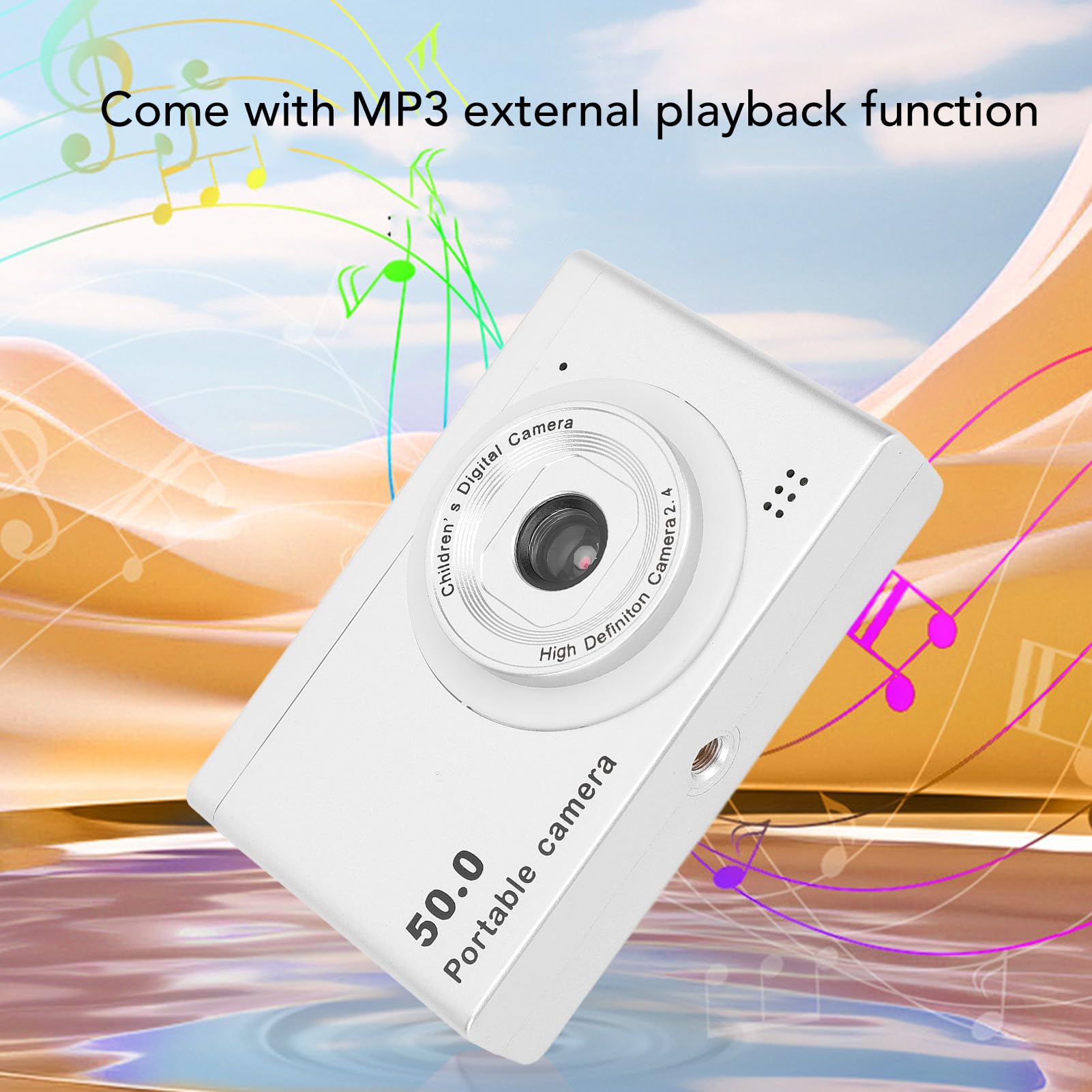 50MP 1080P HD Digital Camera with 8X Zoom & Dual Lens - 2.4 Inch Screen Portable Video Camera for Photography, Vlogging, Travel & Selfies - Includes Filter (Silver)