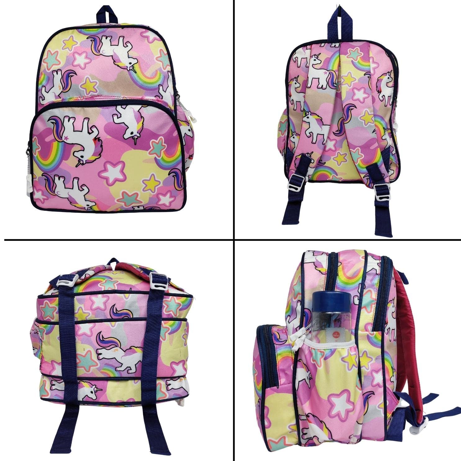 Stylish Unicorn School Backpack for Kids - Durable Polyester Backpack with Adjustable Straps, Pink (Pack of 1) - Perfect for School, Travel, and Daily Use