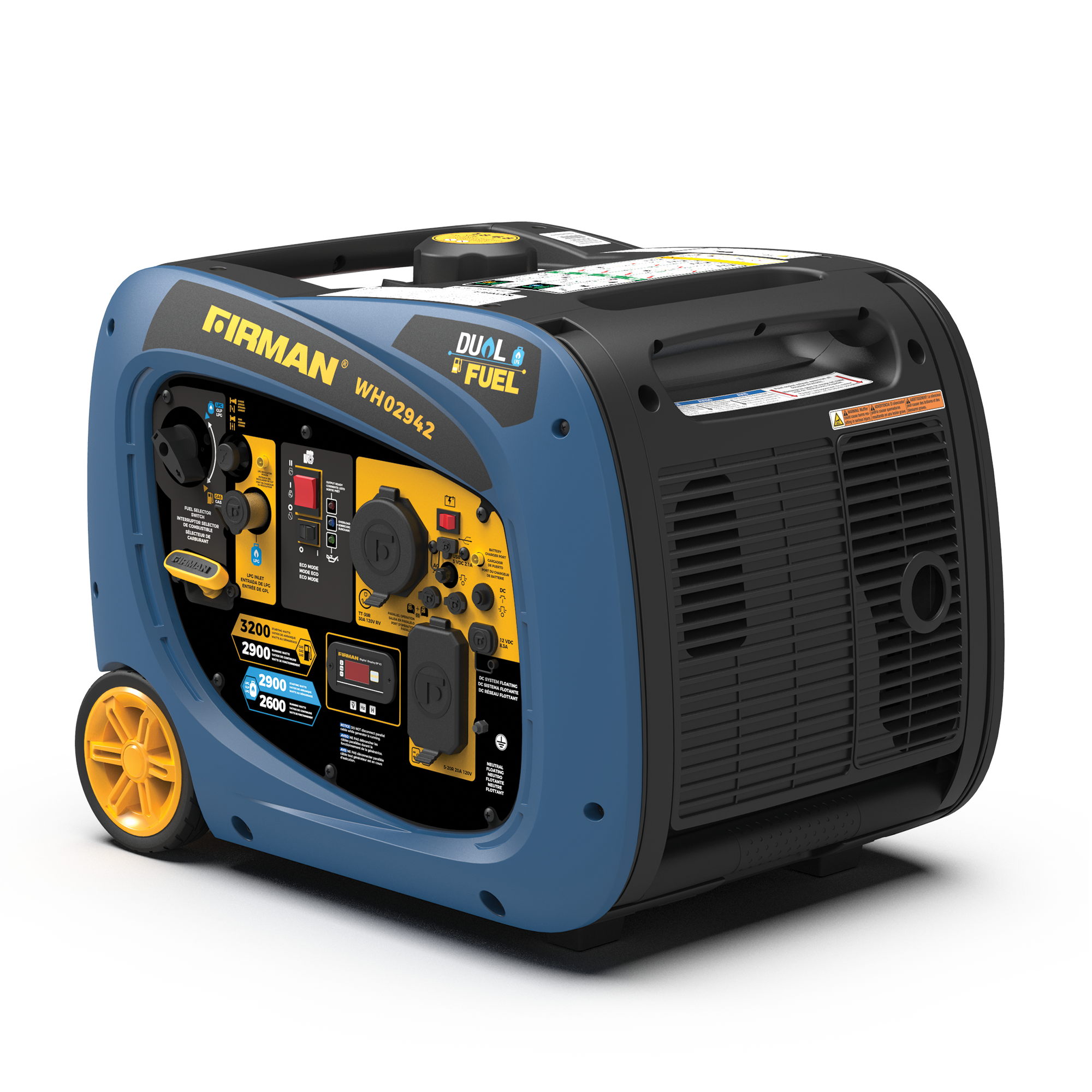 Refurbished 3200W Dual Fuel Inverter Generator with Electric Start - Perfect for Camping, RV Trips & Emergency Power Backup