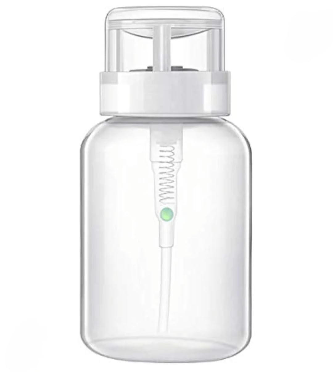 **Professional Push Down Pump Acetone Dispenser - Empty Nail Polish Remover Bottle, Clear Makeup Acetone Container (Pack of 1) - Perfect for Salons, Home Manicures & DIY Nail Care**