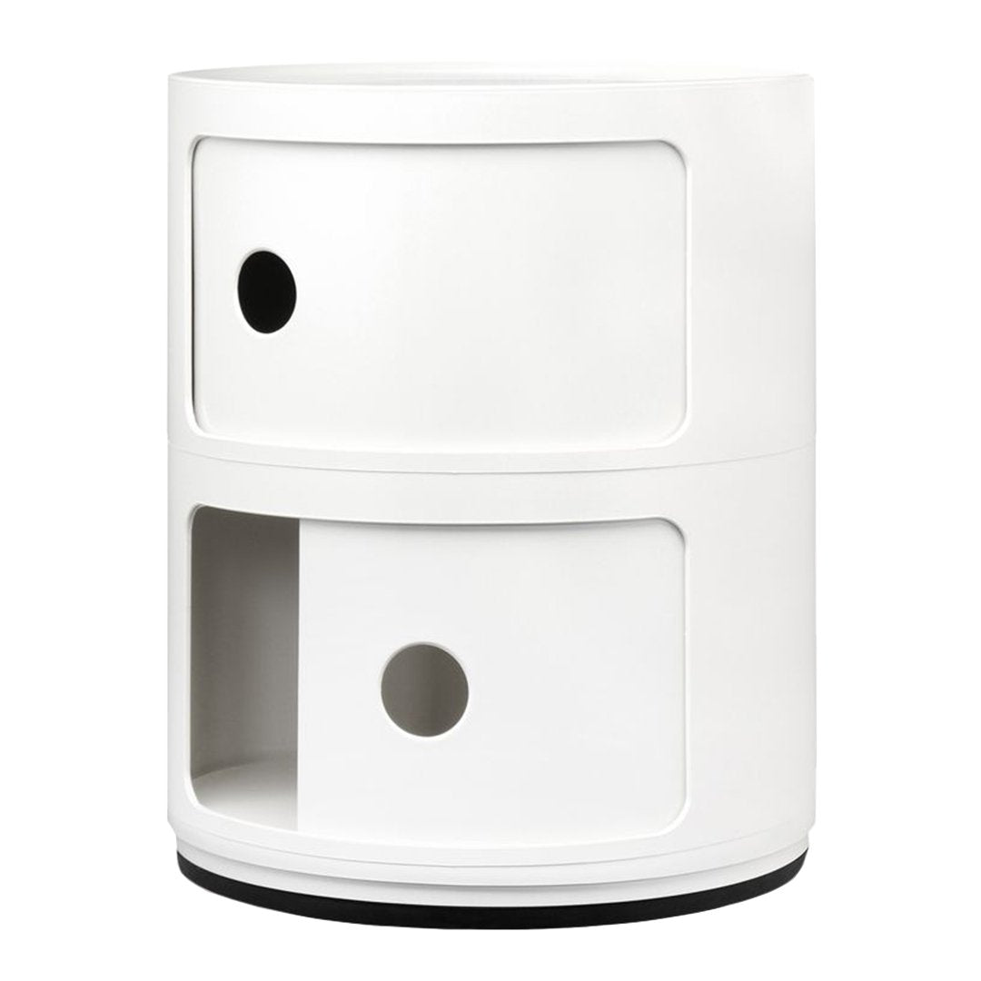 Componibili Round 2-Door Storage Tower - Modern Modular Cabinet for Bedroom, Living Room & Office Organization