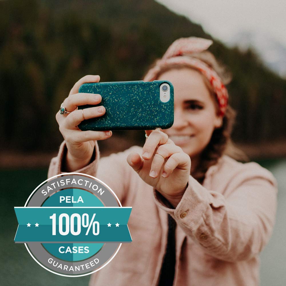 Pela Eco-Friendly Compostable Phone Case for iPhone 6+/6s+/7+/8+ - Phthalate & BPA Free, Precise Fit for Charger, Speakers, Volume & Power Buttons - Plus Seashell Design - Perfect for Outdoor & Daily Use