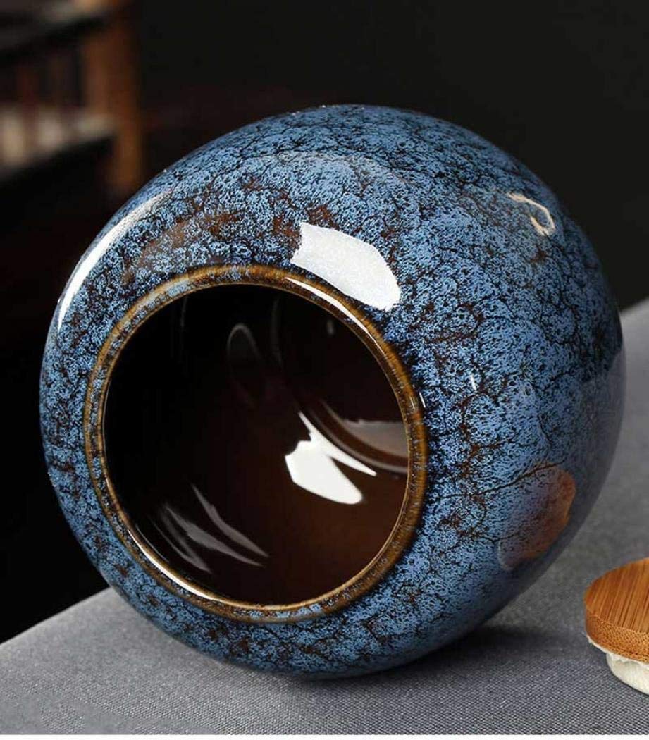 Classical Ceramic Tea Canister with Marble Pattern Glaze - Airtight Tea Storage Container for Loose Leaf Tea, Portable & Sealed Tea Tin - Perfect for Home, Office, or as a Gift for Tea Lovers