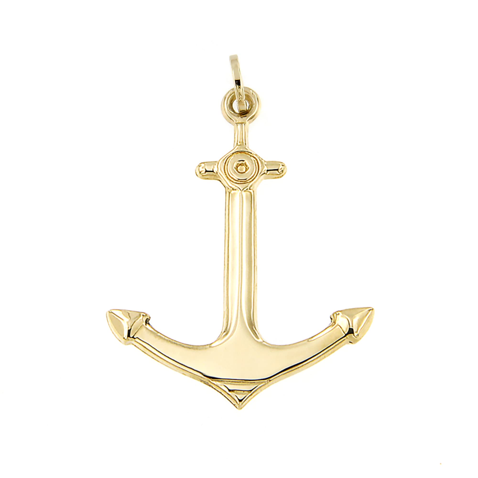 Lucchetta 14k Gold Nautical Anchor Pendant Necklace for Men & Women - Authentic Italian Jewelry from Italy - Perfect Gift for Sailors, Boaters & Beach Lovers - Ideal for Cruises, Sailing Trips & Coastal Vacations
