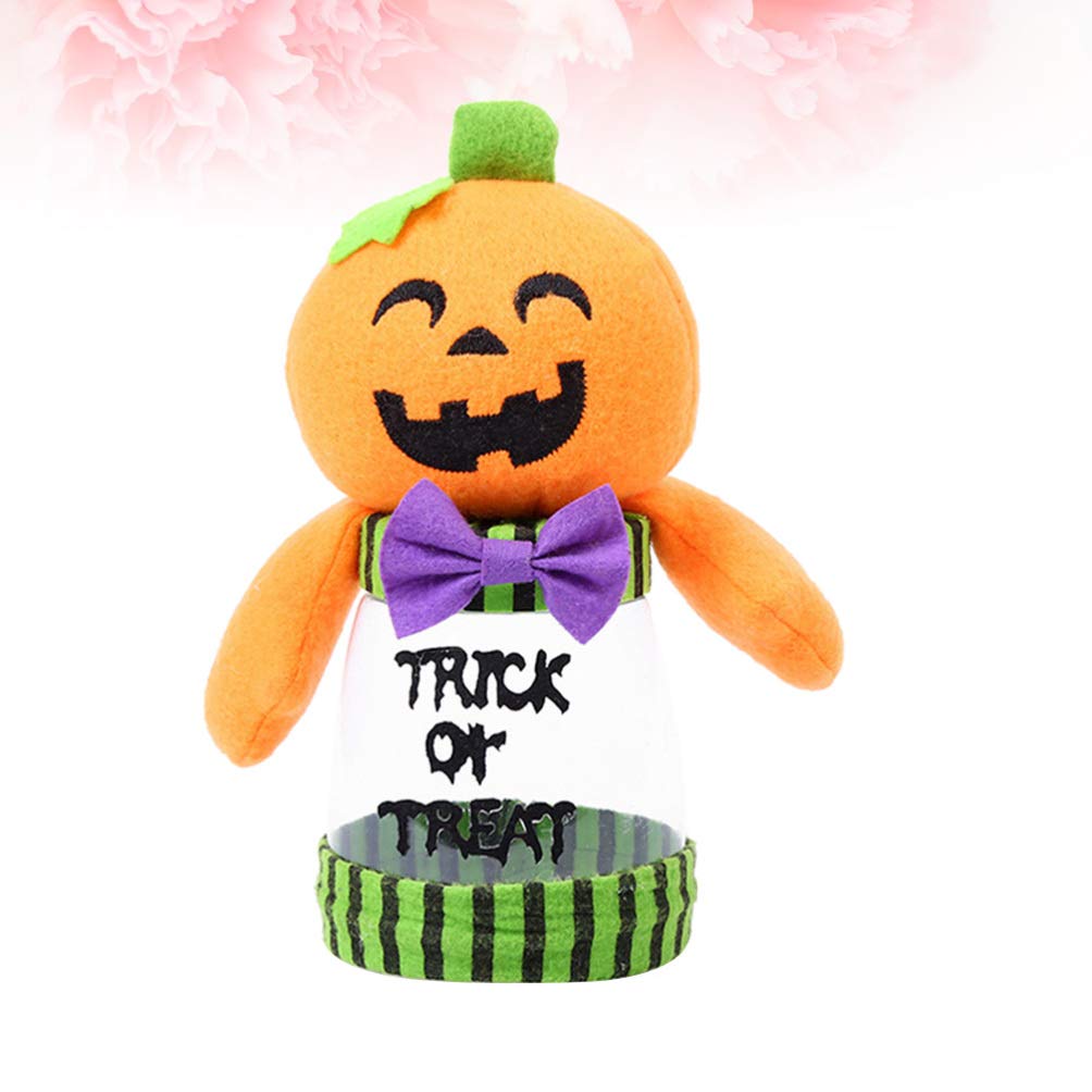 ABOOFAN Halloween Pumpkin Cookie Jar - Candy Holder & Party Decor for Halloween, Thanksgiving, Fall - Miniature Pumpkin Decor for Home, Office, Kitchen