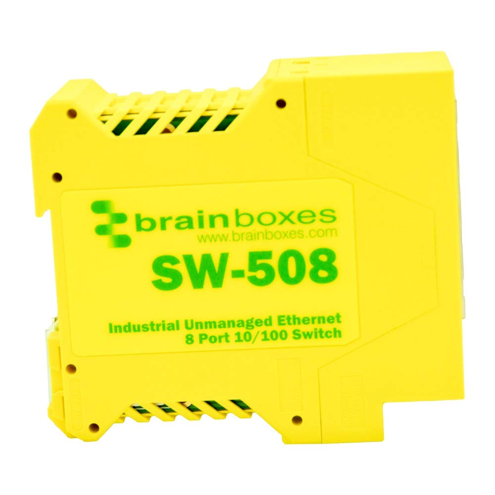 8-Port Industrial Unmanaged Ethernet Switch - Brainboxes | High-Speed Network Connectivity for Factory Automation & Smart Home Systems