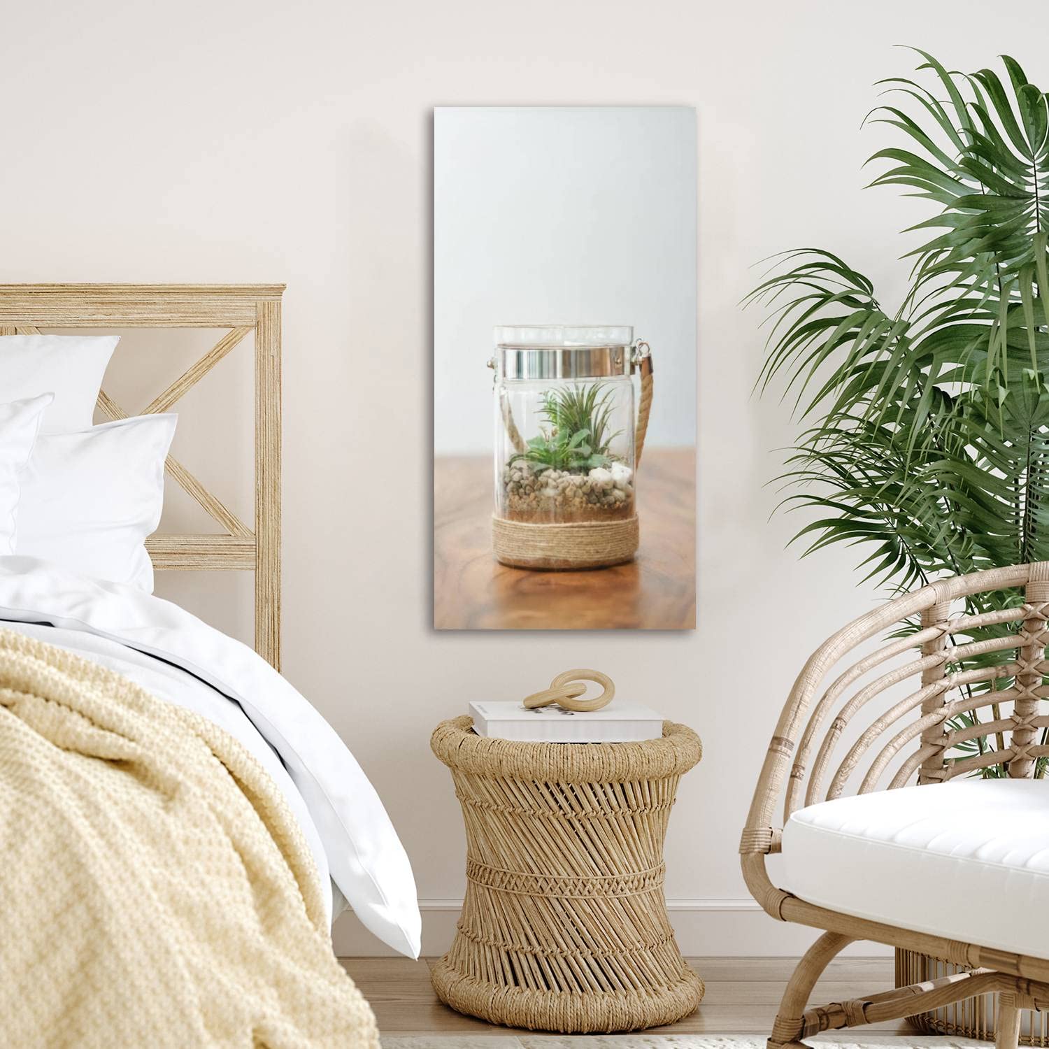 20x40 Inch Large Canvas Wall Art - Air Plant & Cactus Terrarium Poster Print for Living Room, Bedroom, Office Decor | Modern Home Artwork | Perfect for Housewarming Gifts & Interior Design