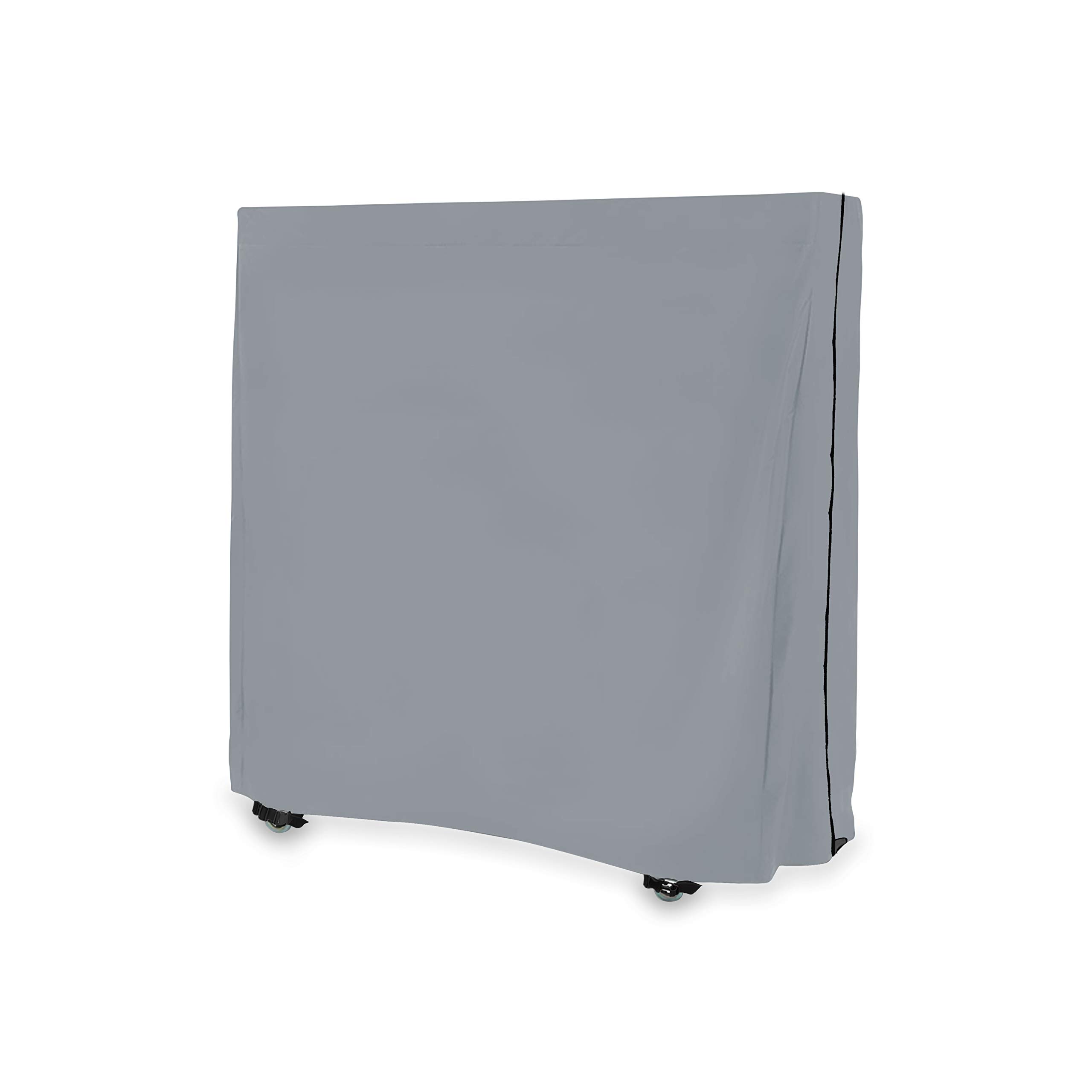 Premium Waterproof & UV Resistant Ping Pong Table Cover - Heavy Duty 18oz PVC Fabric with Air Pockets & Drawstring for Indoor/Outdoor Table Tennis Protection (Gray) - Perfect for Backyard, Garage, or Club Use