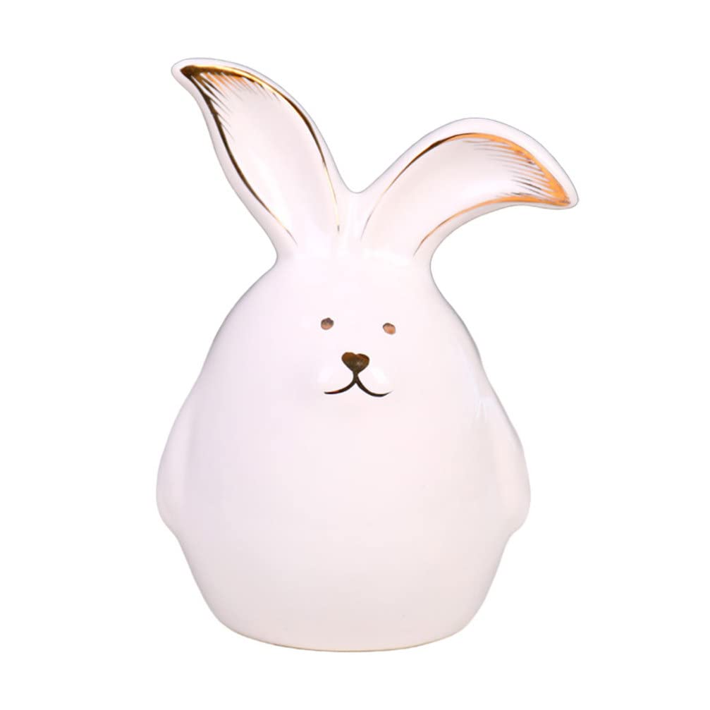 Ceramic Rabbit Piggy Bank - Money Saving Box for Kids & Adults, Easter Party Favors & Gifts (White) | Perfect for Birthday Presents, Home Decor, and Financial Education