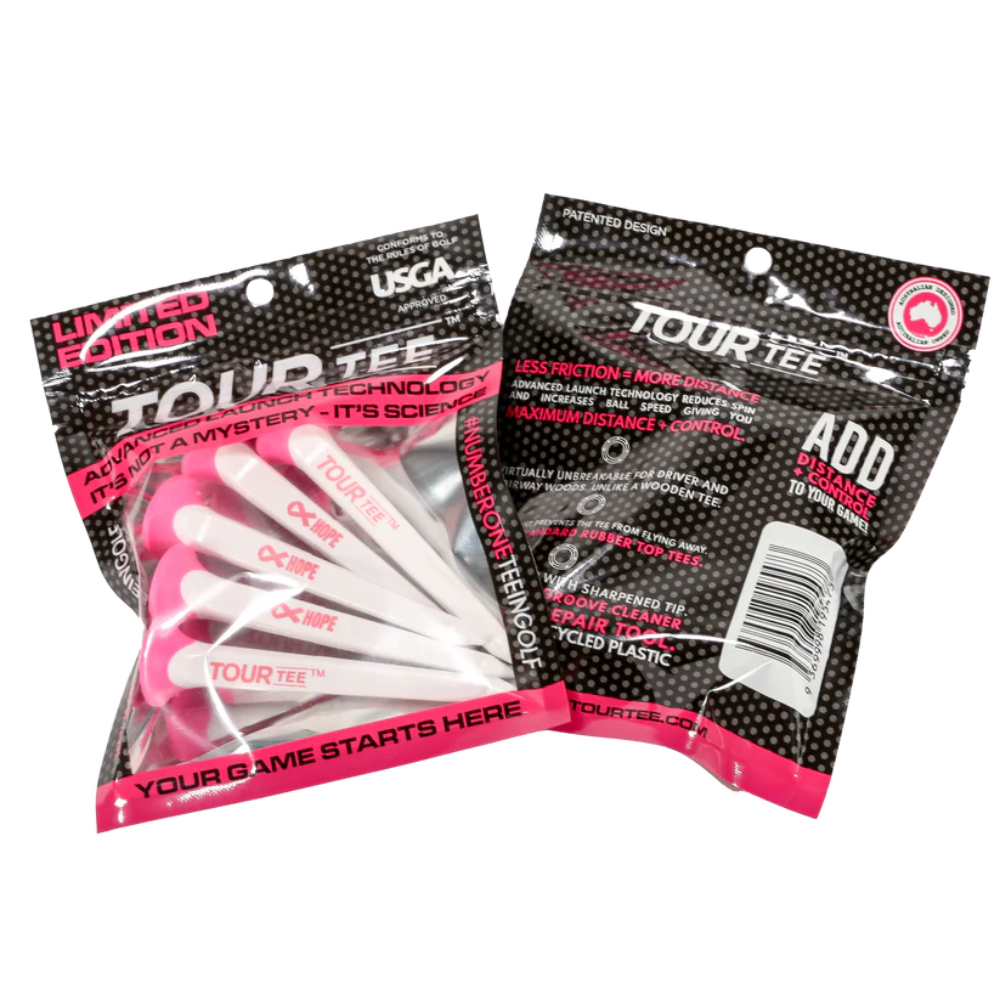 CMC Design HOPE Breast Cancer Awareness TourTee Golf Tees - 5 Pack Combo for Charity & Support - Perfect for Golf Tournaments, Fundraisers, and Awareness Events