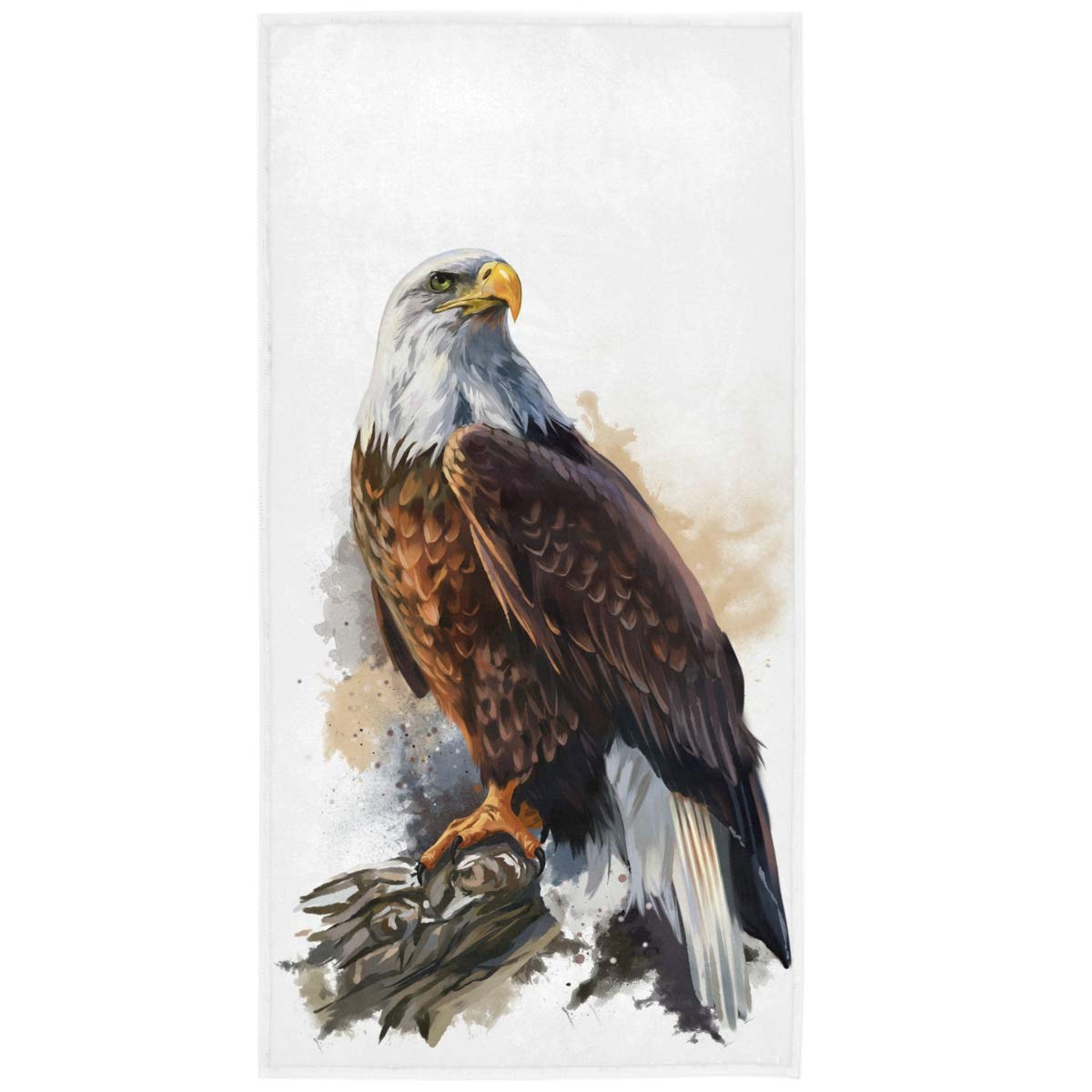 Premium Bald Eagle Hand Towels 16x30 Inch - Ultra Soft & Highly Absorbent Animal Print Bathroom Towels for Kitchen, Dish & Guest Use - Perfect for Home Decor & Bathroom Accessories (Set of 2) - Ideal for American Patriotic Decor, Farmhouse Style Bathrooms & Wildlife Themed Spaces