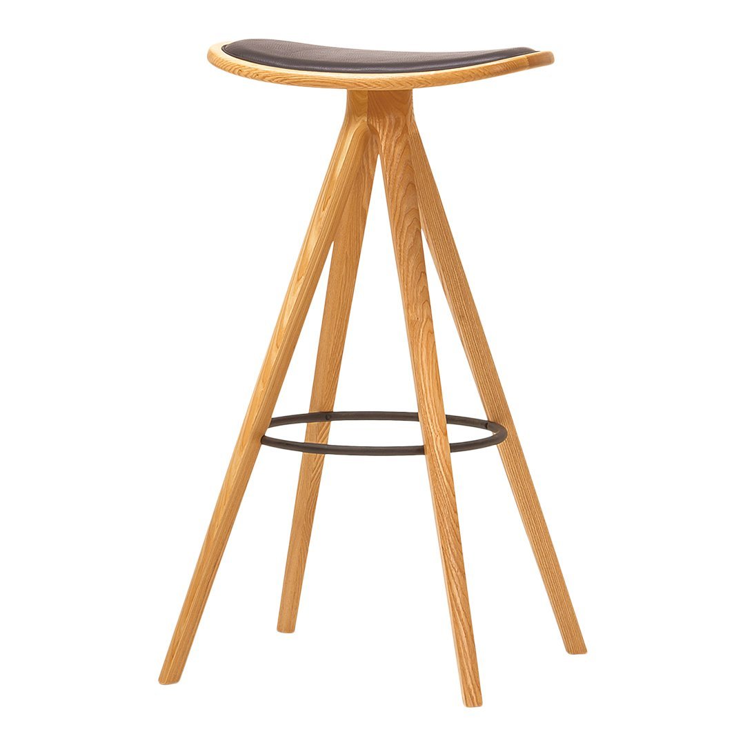 Michael Poulsen Bctd Bar Stool by Conde House - Modern Wooden Counter Height Stool for Kitchen Island, Breakfast Nook & Home Bar Decor
