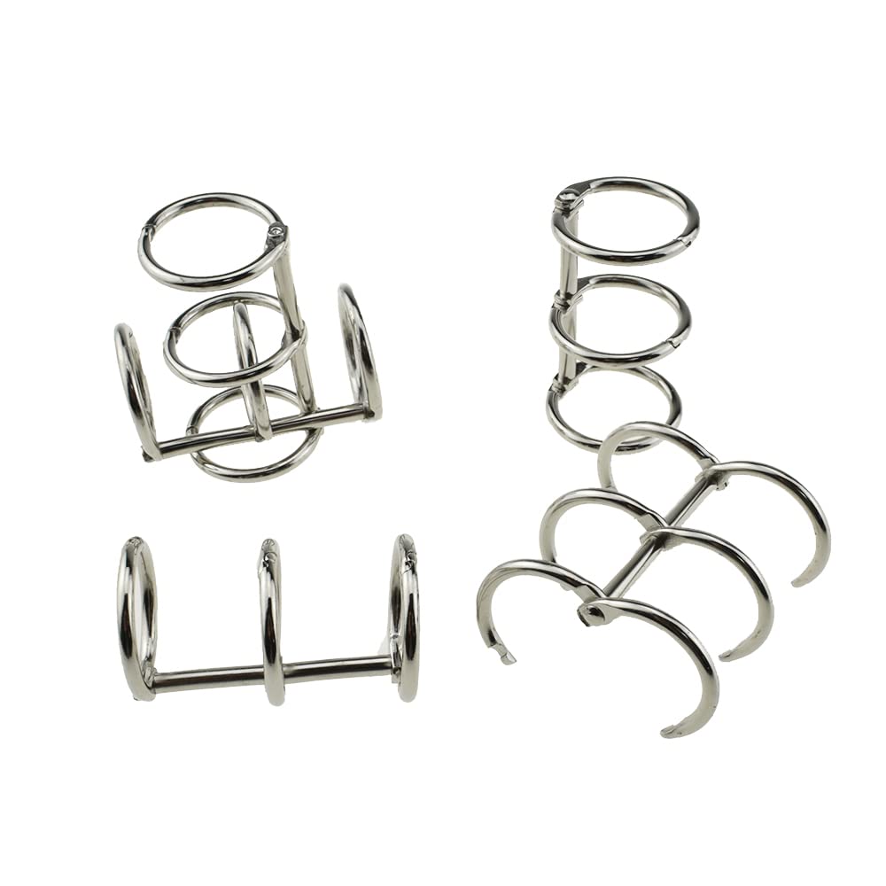 HAHIYO 5-Pack 20mm (0.8 Inch) Stainless Steel Binder Rings - 3-Ring Snap Split Hinged Design for DIY Notebooks, Photo Albums, Scrapbooking | Durable Metal Book Rings for Office Organization, Craft Projects & Travel Journals - Perfect for School Supplies, Home Office & Creative DIY Projects | Ideal for Document Binding, Planner Accessories, and Art Journals