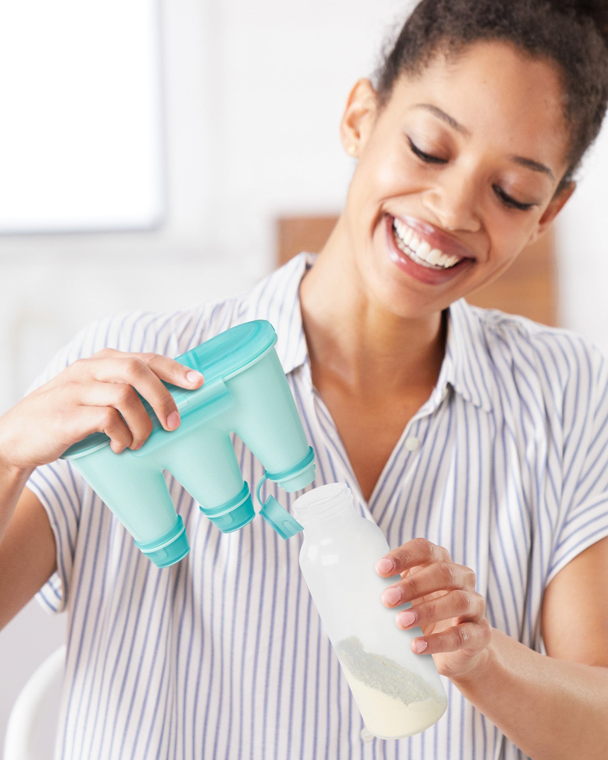 Skip Hop Easy Fill Formula Dispenser - Portable Baby Formula Container for Travel & On-the-Go Feeding - Perfect for Diaper Bags, Strollers & Daycare