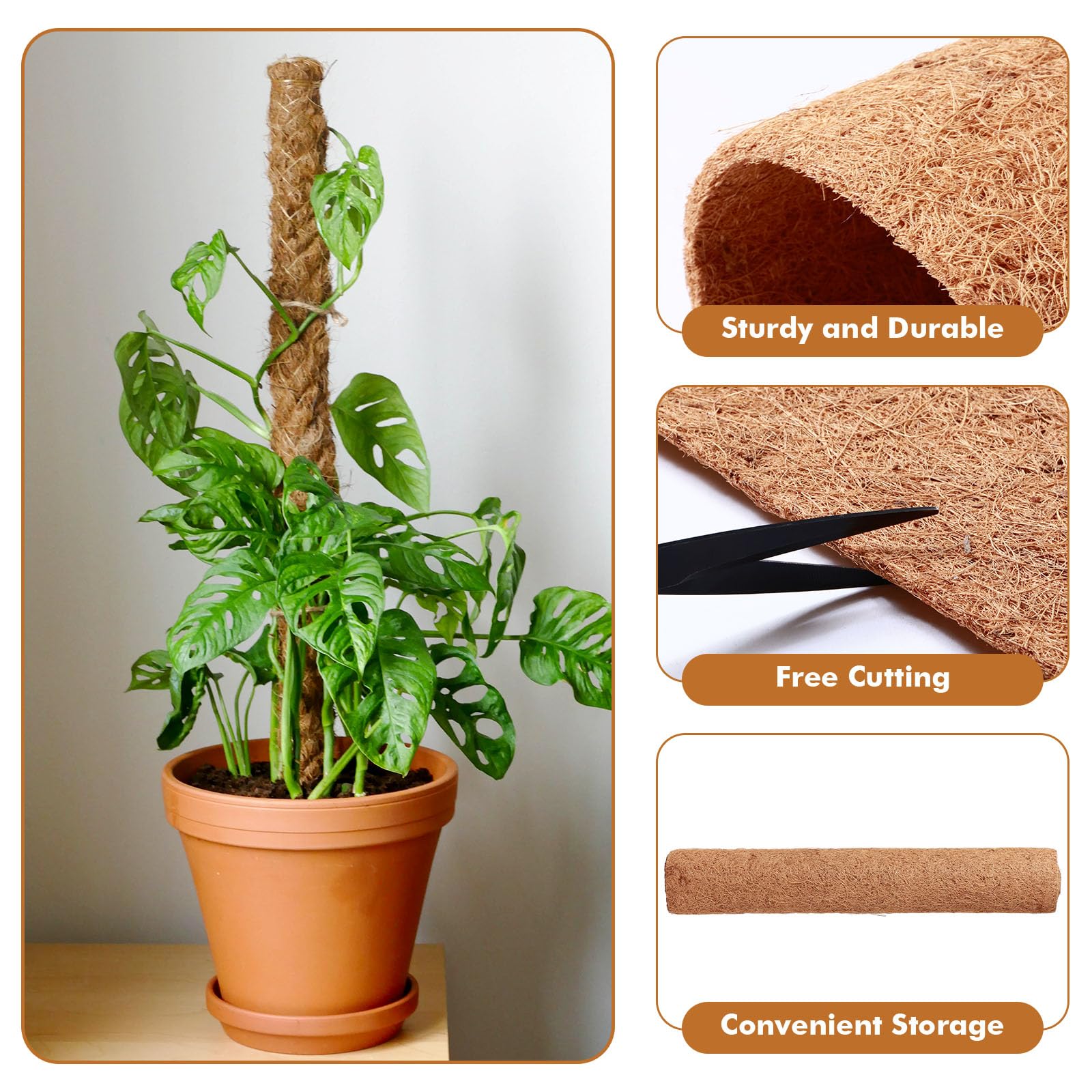 12x120 Inch Coco Liner Roll - Natural Coconut Fiber Mat for Planters, Window Boxes, DIY Flower Baskets, Pet Pads & Reptile Carpets - Perfect for Indoor/Outdoor Gardening and Pet Habitat Decoration