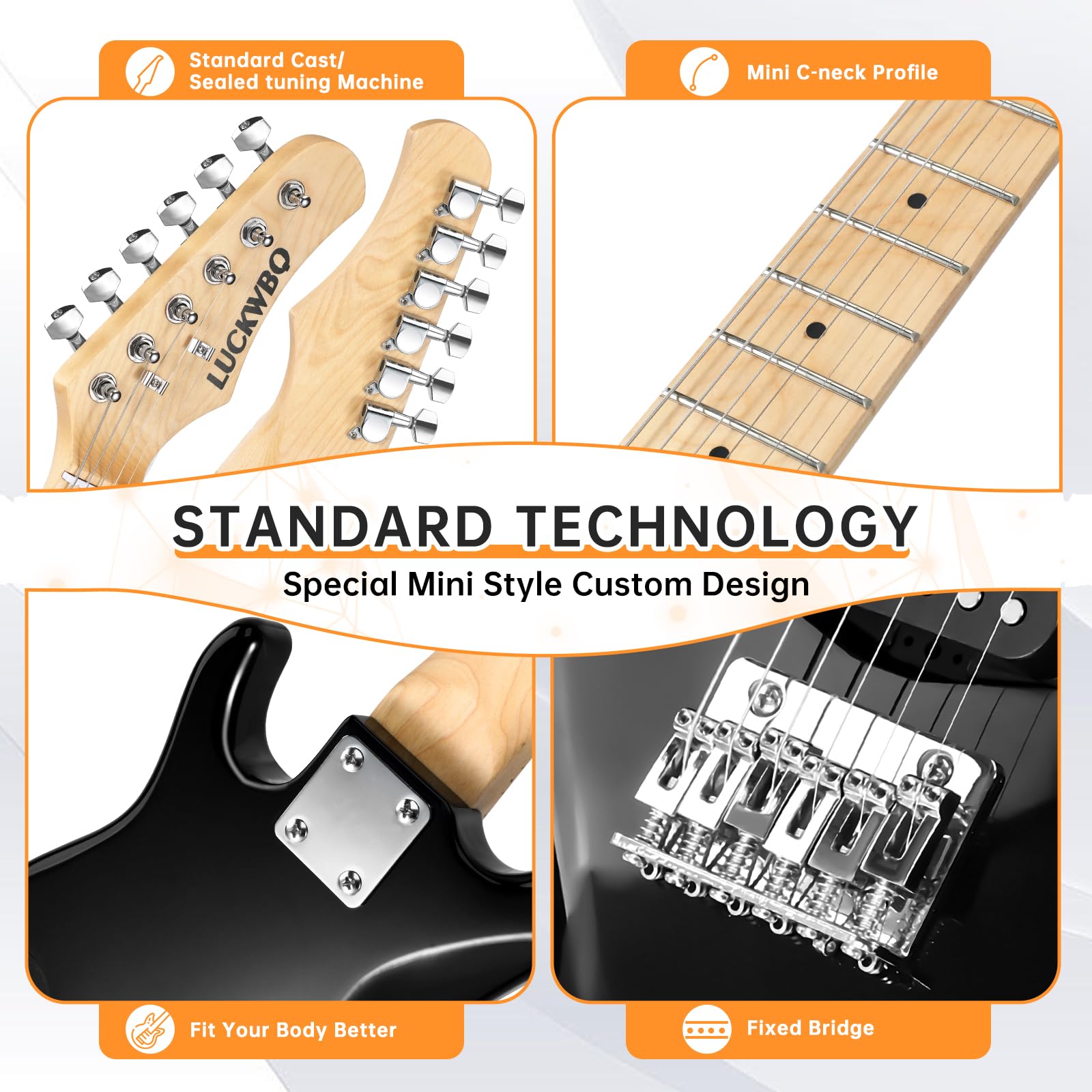 **30 Inch Kids Electric Guitar Beginner Kit - ST Style Mini Electric Guitar for Boys & Girls with 5W Amp, Strap, Gig Bag, Tuner & Picks (Black) - Perfect for Learning, Practice & Home Performances**
