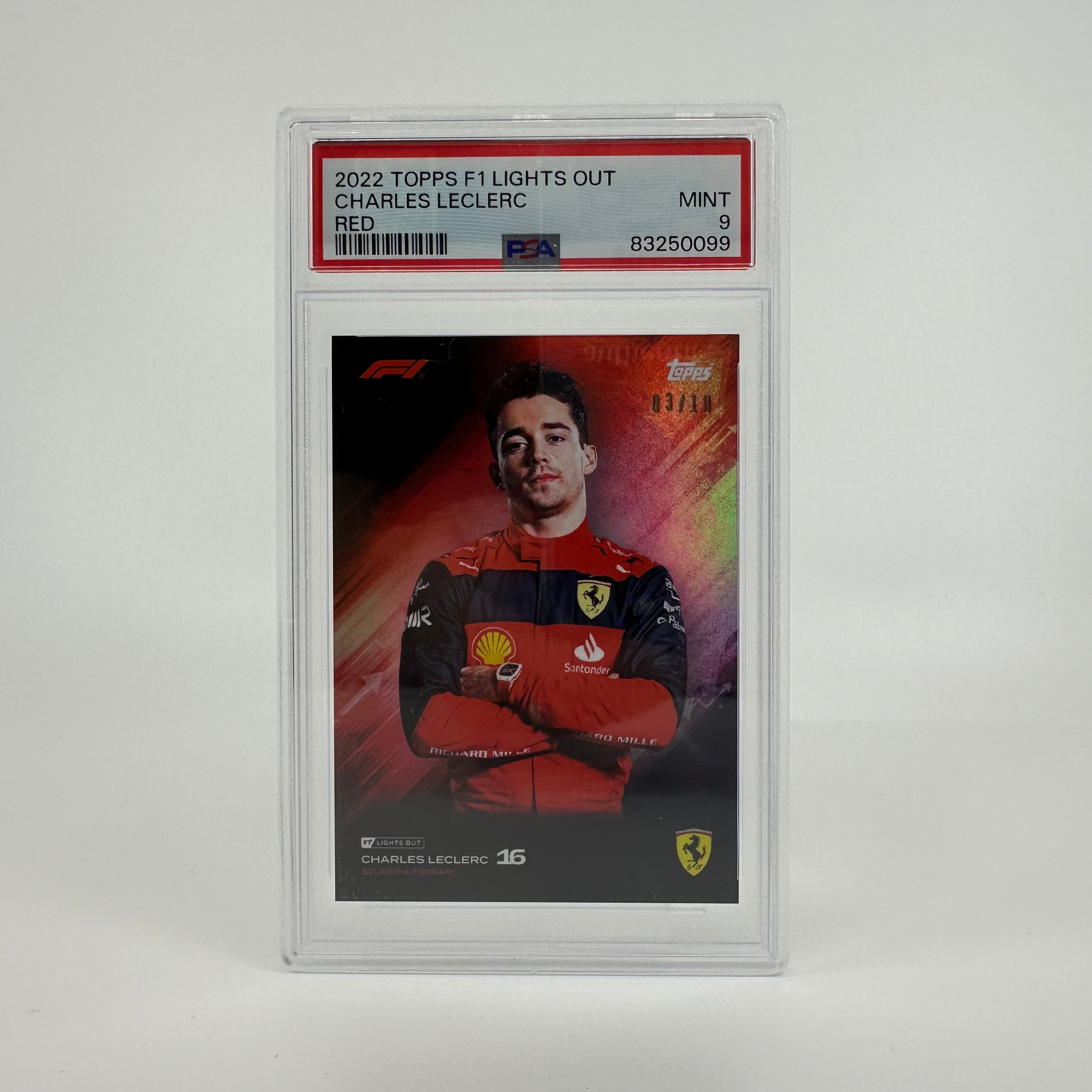 PSA 9 Graded 2003 Topps Charles Leclerc Red Parallel Rookie Card - Perfect for F1 Collectors, Sports Memorabilia Displays & Investment Portfolios