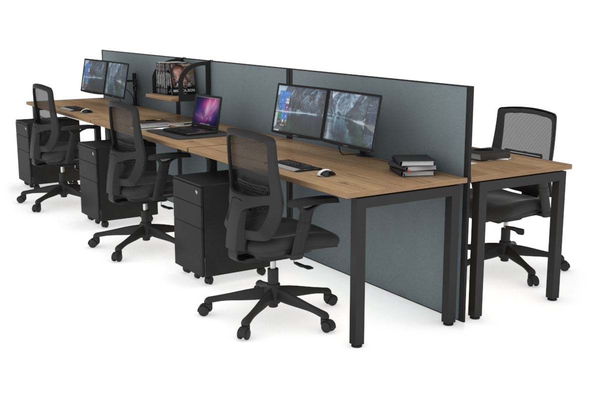 Horizon Quadro 6p Bench Square Legs Office Workstation - 47.2