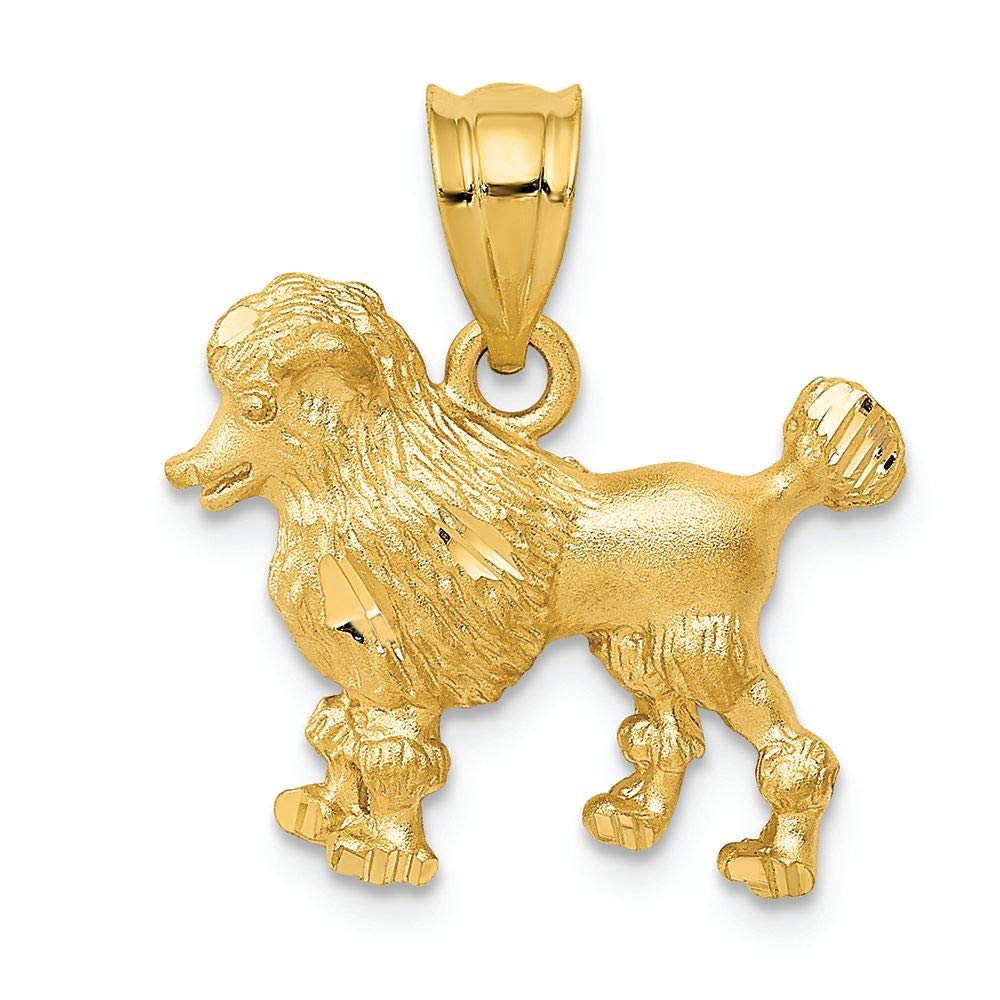 14K Yellow Gold Poodle Dog Charm Pendant - Dainty Pet Jewelry for Dog Lovers - Perfect Gift for Birthdays, Anniversaries & Pet Memorials