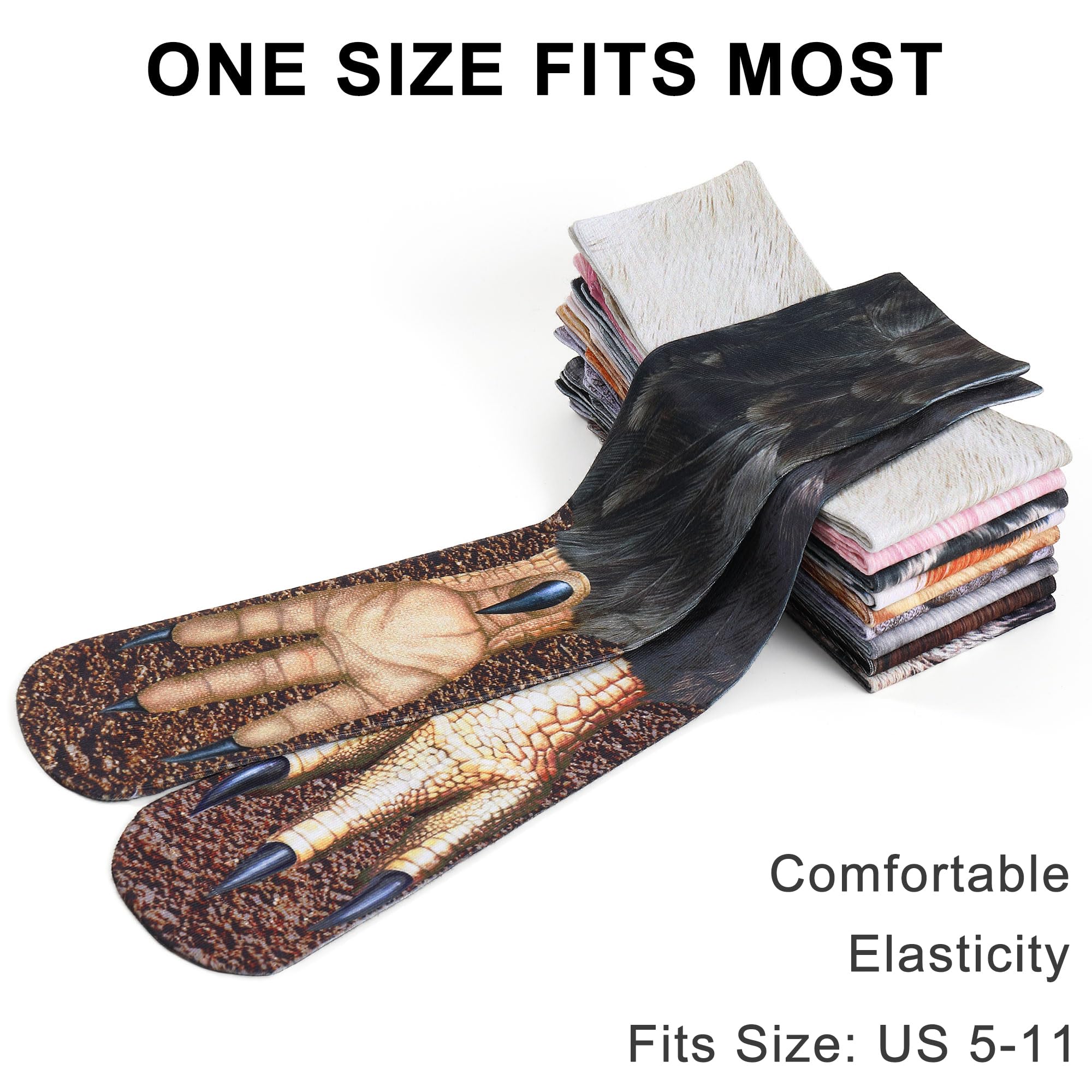 Funny 3D Animal Paw Socks - Cute Cat Tiger Dog Crew Socks for Men & Women | Novelty Gifts for Pet Lovers | Perfect for Cosplay, Halloween Costumes & Funny Gifts