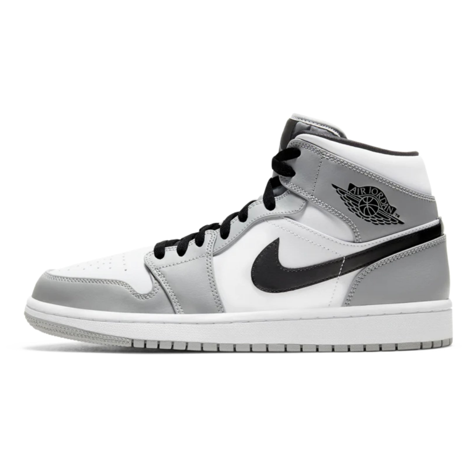 Air Jordan 1 Mid Light Smoke Grey - Men's Basketball Shoes for Casual Wear & Street Style | Perfect for Sneakerheads, Gym, and Everyday Fashion