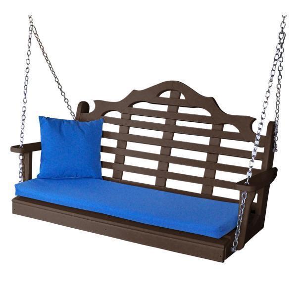 A & L Furniture Poly Marlboro Swing - Durable Outdoor Patio Swing with Weather-Resistant Cushions for Garden, Backyard, and Porch Relaxation