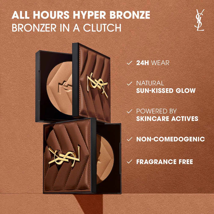 Yves Saint Laurent All Hours 24H Hyper Sunkissed Glow Bronzer - Long-Lasting Matte Finish for a Natural Sun-Kissed Look | Perfect for Everyday Wear & Special Occasions