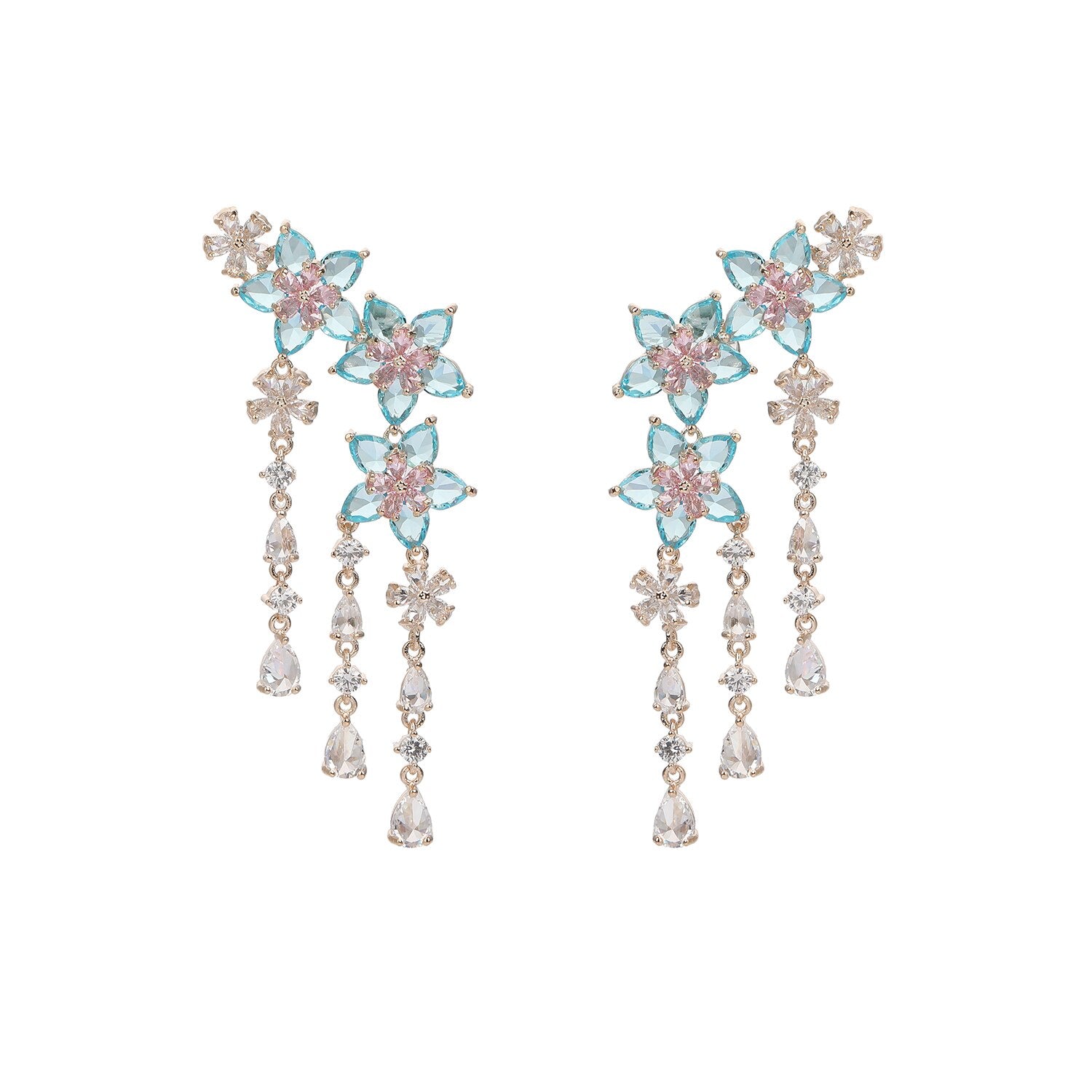 Cubic Zirconia CZ Dangle Earrings for Wedding & Bridal Jewelry | Crystal Drop Earrings for Women | Birthday Party Gift for Her | Elegant Evening Wear & Special Occasion Accessories CE11433