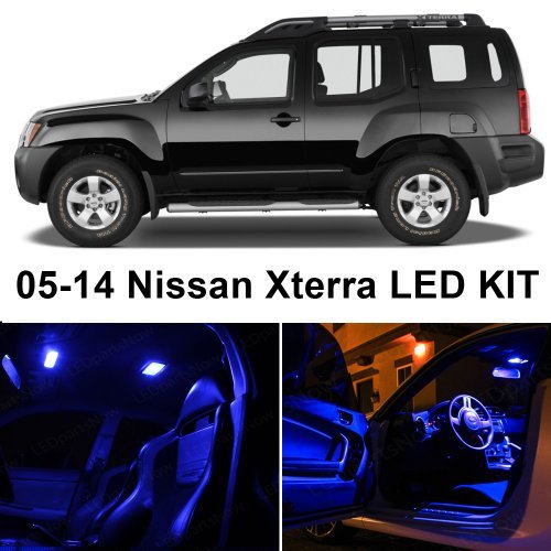 LEDpartsNow Interior LED Light Bulbs for 2005-2014 Nissan Xterra - 8-Piece Blue LED Replacement Kit | Car Interior Lighting Upgrade for Dashboard, Dome, Map Lights