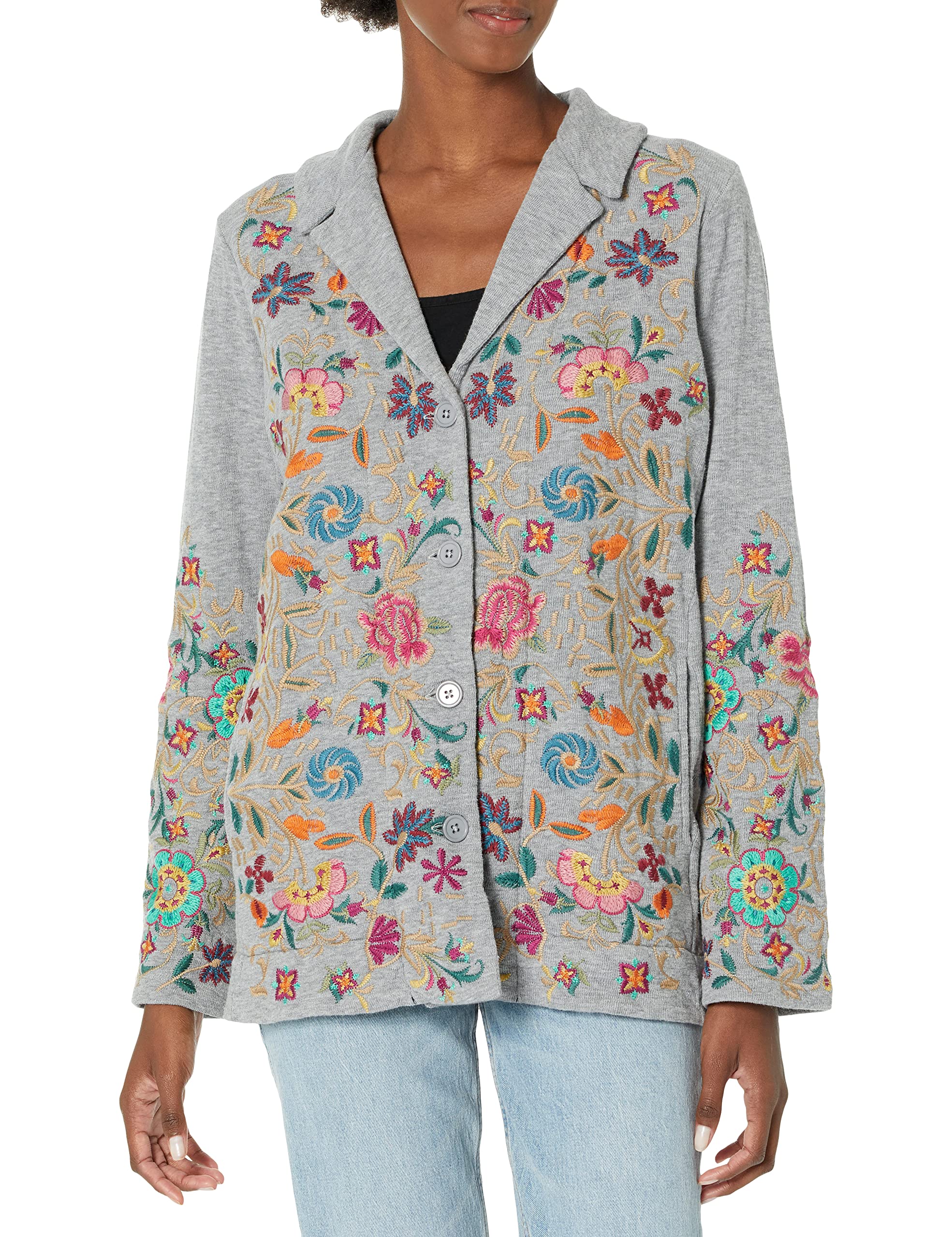 Johnny Was Women's Long Sleeve Cardigan Sweater - Soft Knit Open Front Wrap for Fall & Winter - Perfect for Office, Travel and Casual Outfits