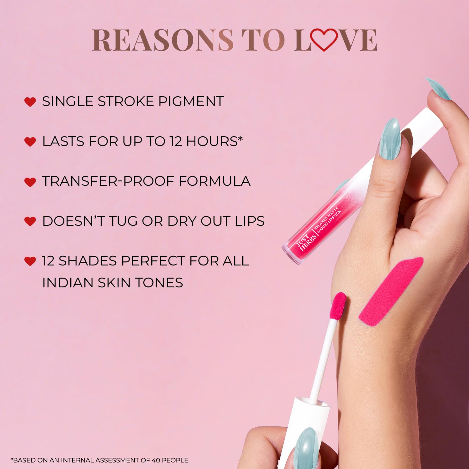 Just Herbs Relaxed Matte Liquid Lipstick - Long Lasting, Nourishing Lip Color for Women (4ml) | Perfect for Everyday Wear, Date Nights & Special Occasions