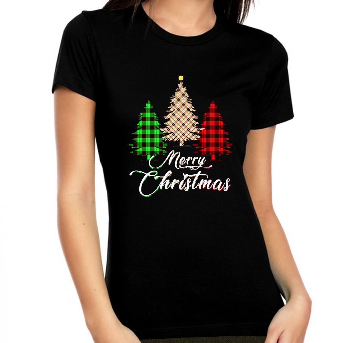 Festive Christmas Shirts for Women & Family - Cute Plaid Matching Holiday Outfits for Christmas Parties & Family Photos