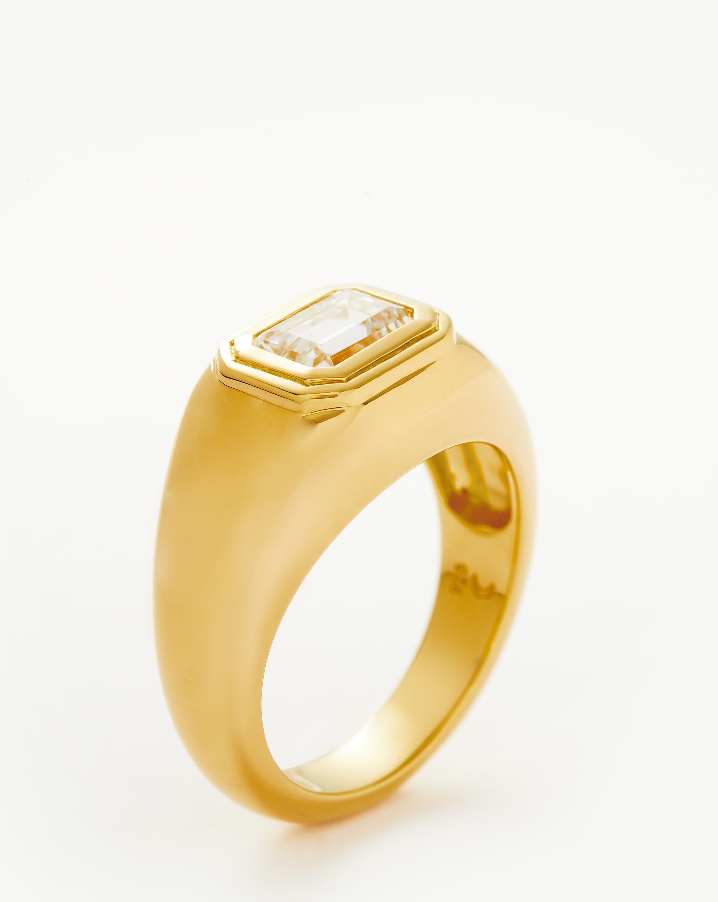 18K Gold Vermeil & Cubic Zirconia Statement Dome Ring - Elegant Jewelry for Women, Perfect for Parties, Weddings & Special Occasions