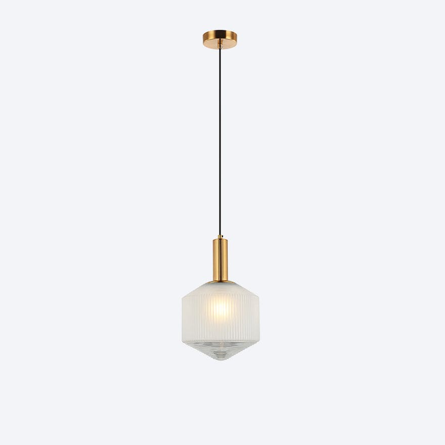 Camilla Glass Ribbed Pendant Light - Elegant Hanging Fixture for Dining Room, Kitchen Island & Bedroom Decor